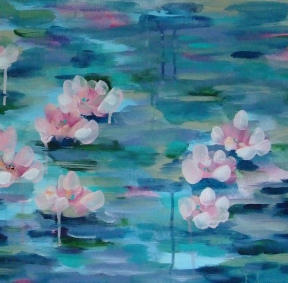 Pond of Blooming Lilies