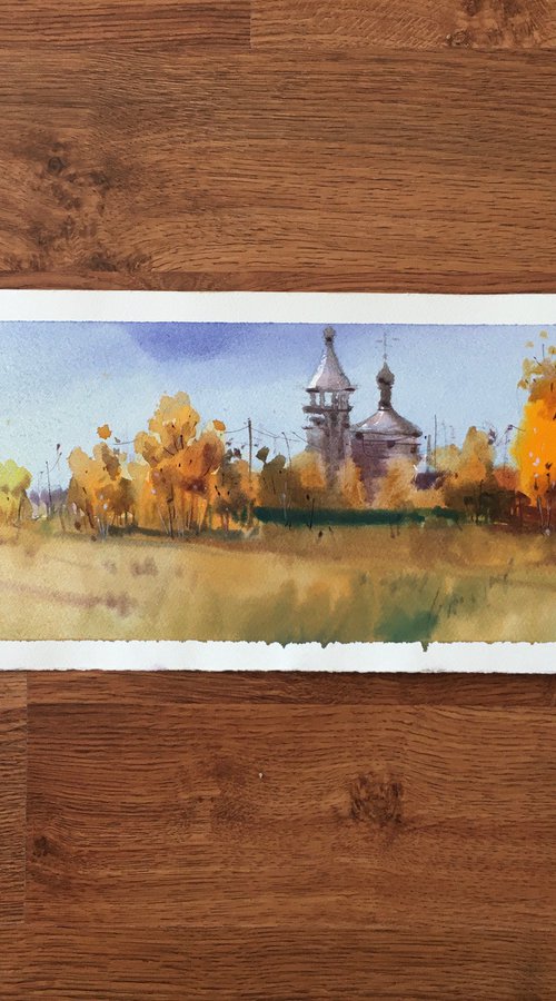 Autumn in a village by Andrii Kovalyk
