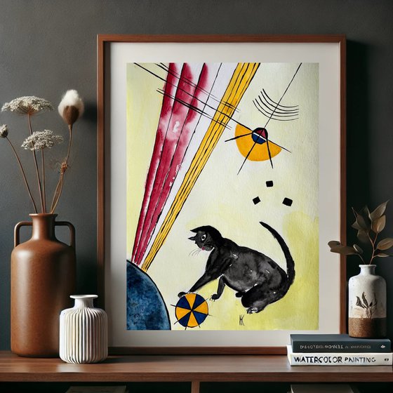 Kandinsky Cat Painting