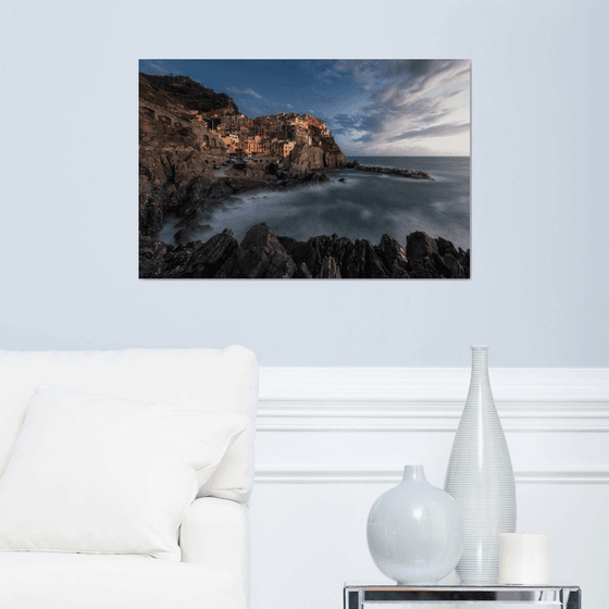 FIRST LIGHT OF MANAROLA - Photographic Print on 10mm Rigid Support