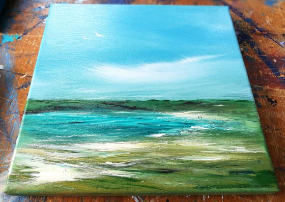 Coastal Charm - small painting, cornwall, seascape, gorgeous