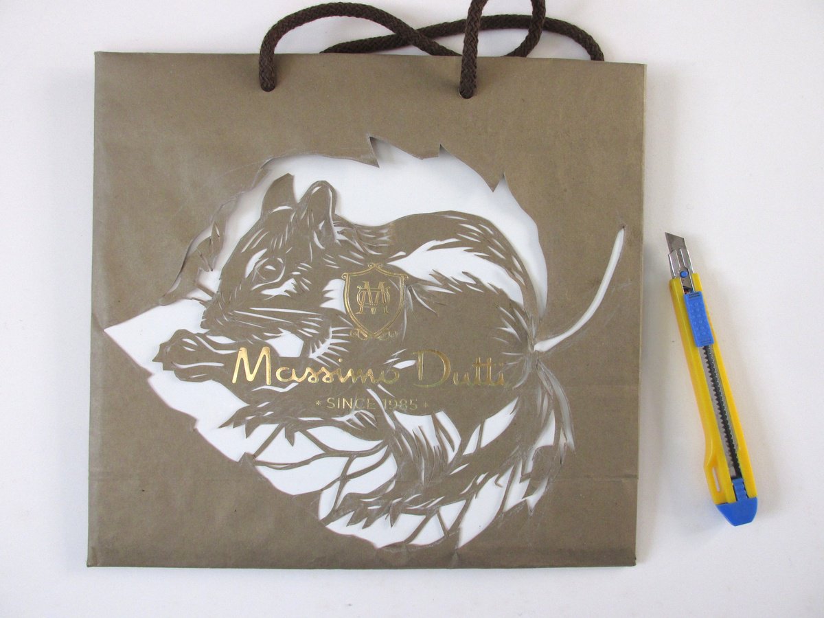 Animal Collage By Alfred Ng, 11 X 10, Chipmunk With Peanut, Original Artwork