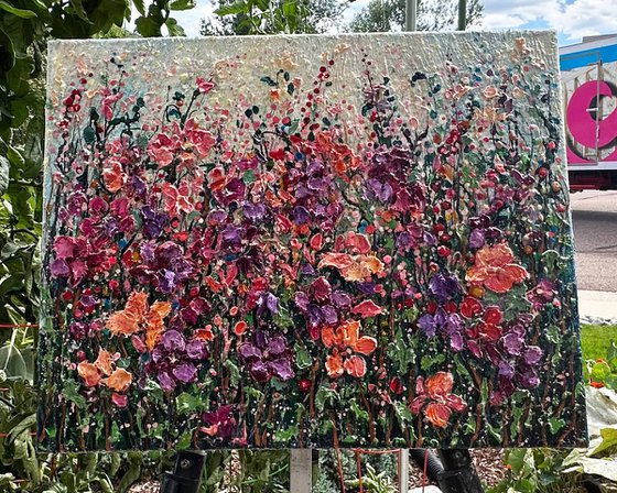 Impressionist Flower Field Art
