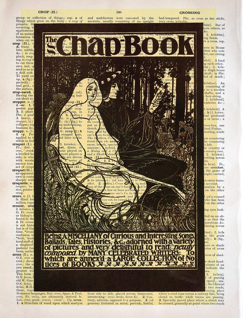 The Chapbook promotional poster - Collage Art Print on Large Real English Dictionary Vintage Book Page by Jakub DK - JAKUB D KRZEWNIAK