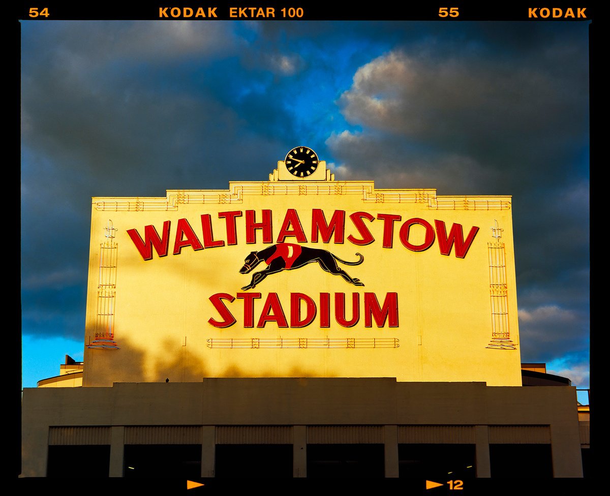 Urban And Pop Cityscapes Photograph By Richard Heeps, 36 X 29", 7.48Pm Walthamstow Stadium, Original Artwork