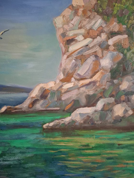 Oil painting Croatian seascape