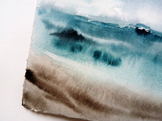 Abstract seascape painting