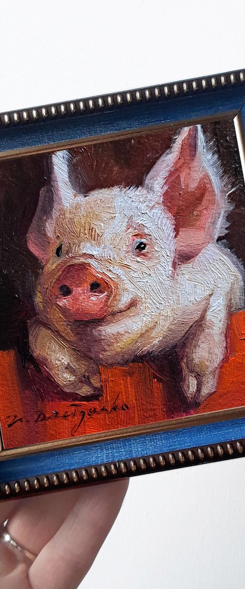 Pig portrait by Nataly Derevyanko