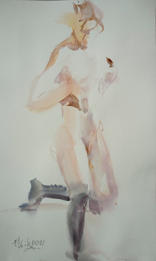 Naked woman in love. "In love, I'm gonna wait" by Irina Bibik-Chkolian