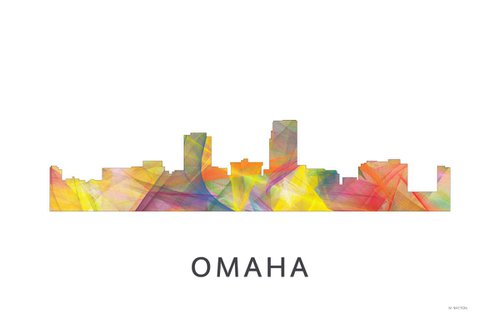 Omaha Nebraska Skyline WB1 by Marlene Watson
