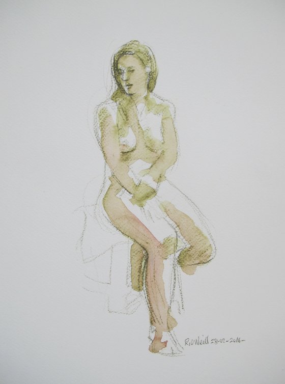 seated female nude