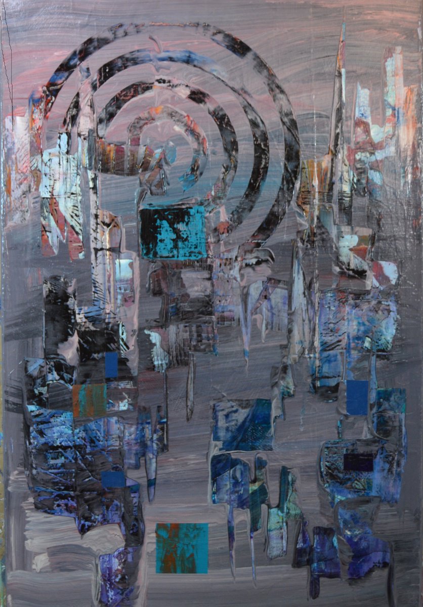 Impressionistic Abstract Acrylic Painting By Lucian Richards, 24 X 36", Tremor, Original Artwork