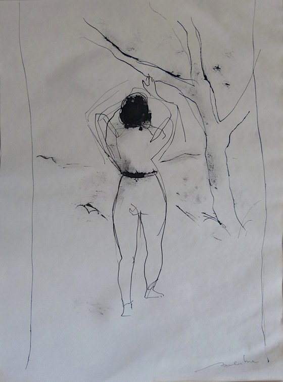 Woman in the garden, 29x40 cm