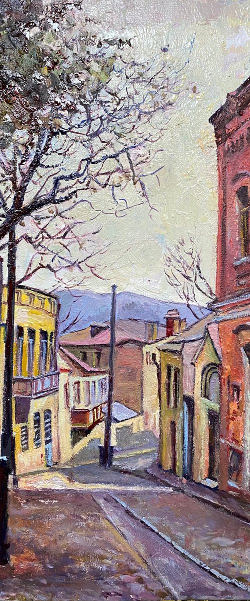 Potochnaya Street in Old Tbilisi Urban Landscape by Zurab Sharvadze