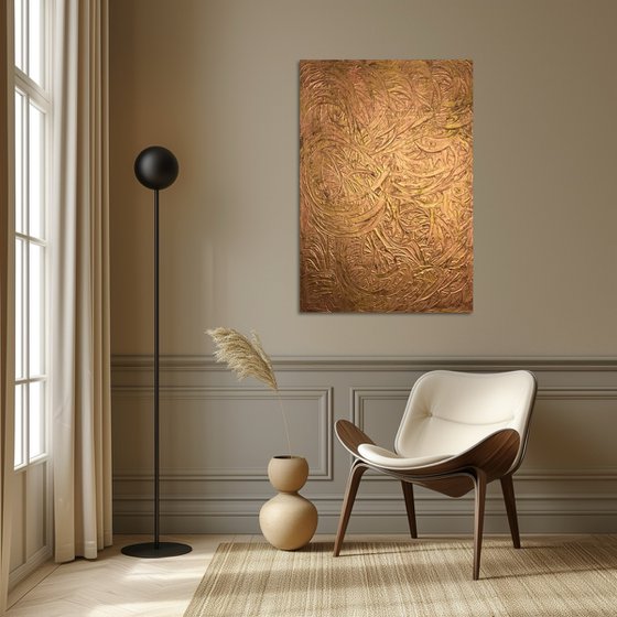„GILDED ARABESQUE“ 100x70x2 cm