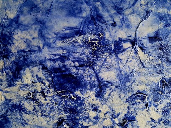 Doubts about the answer - Ultramarine - (n.243) - 80 x 60 x 2,50 cm - ready to hang - acrylic painting on stretched canvas