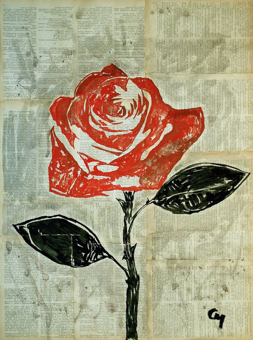 Red rose. by Marat Cherny