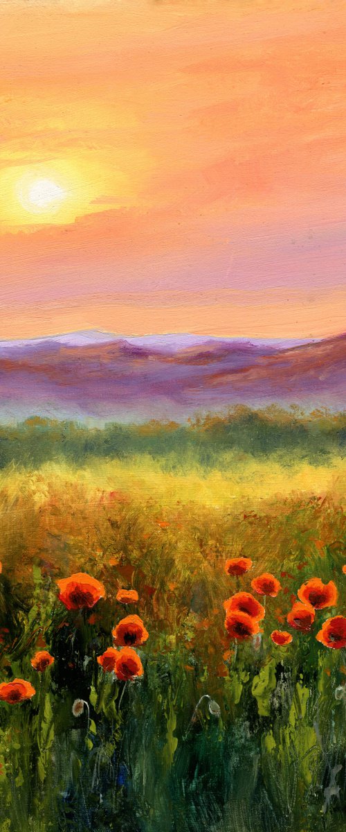 'Sunset poppies' by Lucia Verdejo