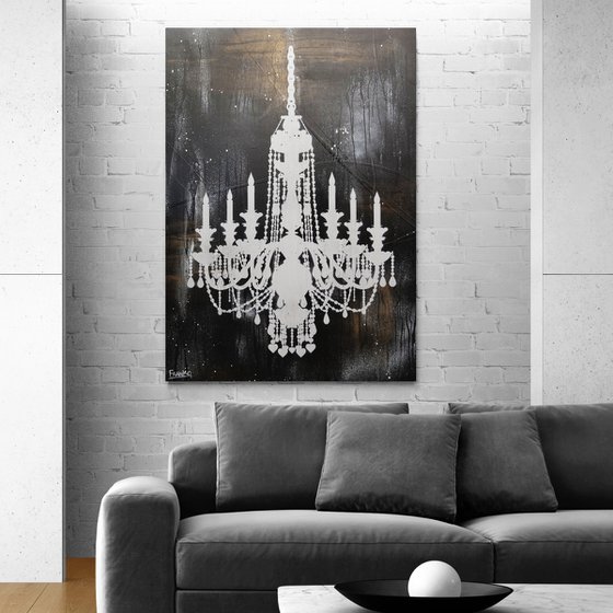 Raw Chandelier Class 140cm x 100cm Textured Urban Pop Art