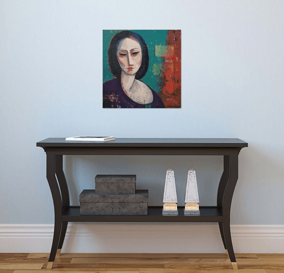 Mood (50x50cm,  oil painting, ready to hang)