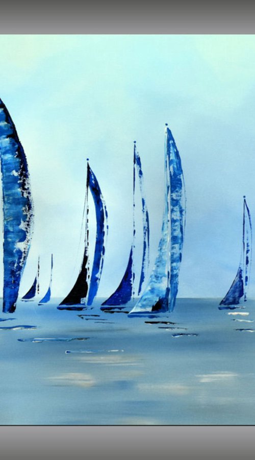 Happy Holidays II - abstract seascape on canvas, ready to hang by Edelgard Schroer