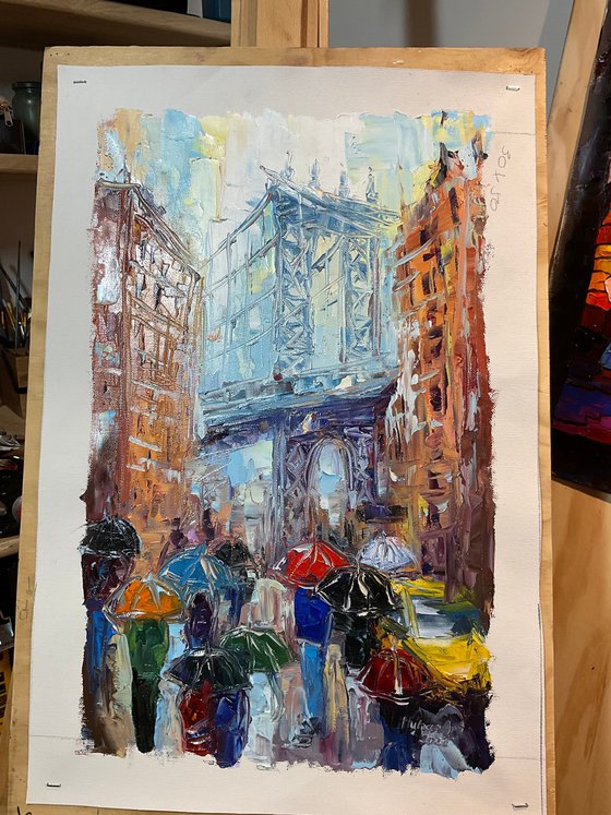 New York umbrellas. Pastel mood