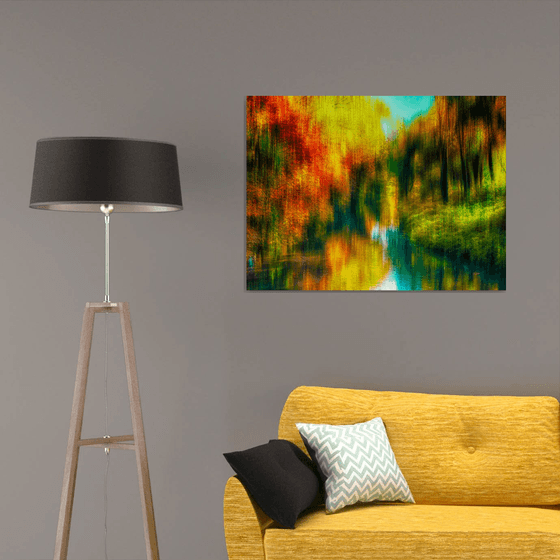 Autumn River - Autumnal Abstract Landscape Limited Edition Canvas Photograph Print #1/10