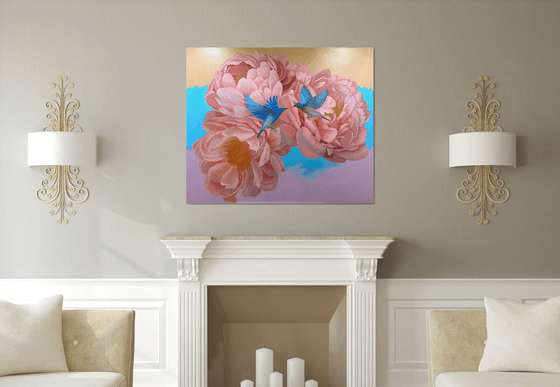 Peonies large bloom 120*100cm