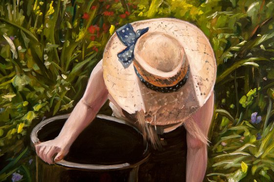 A sunny day in the garden (Original Oil Painting)
