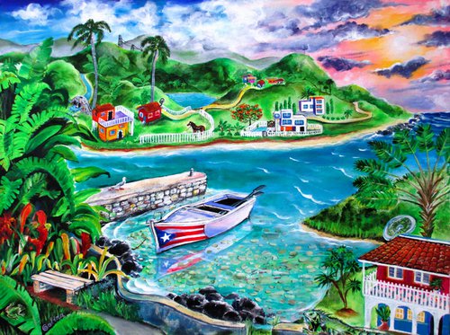 Isla del Encanto - countryside art of Puerto Rico by Galina Victoria