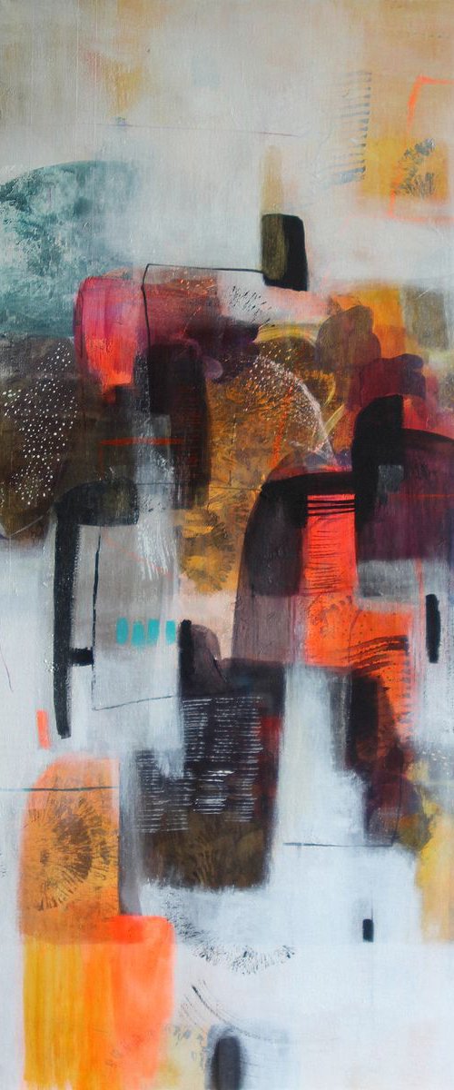 Earth flowers. Abstract painting, large canvas art, original canvas painting, abstract art, contemporary art by Zuzana Petrakova
