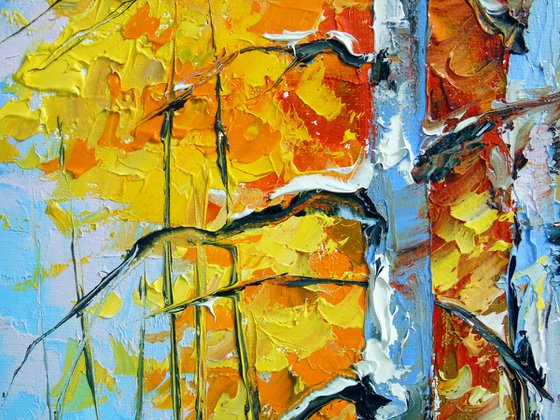 Birch Forest. First Snow