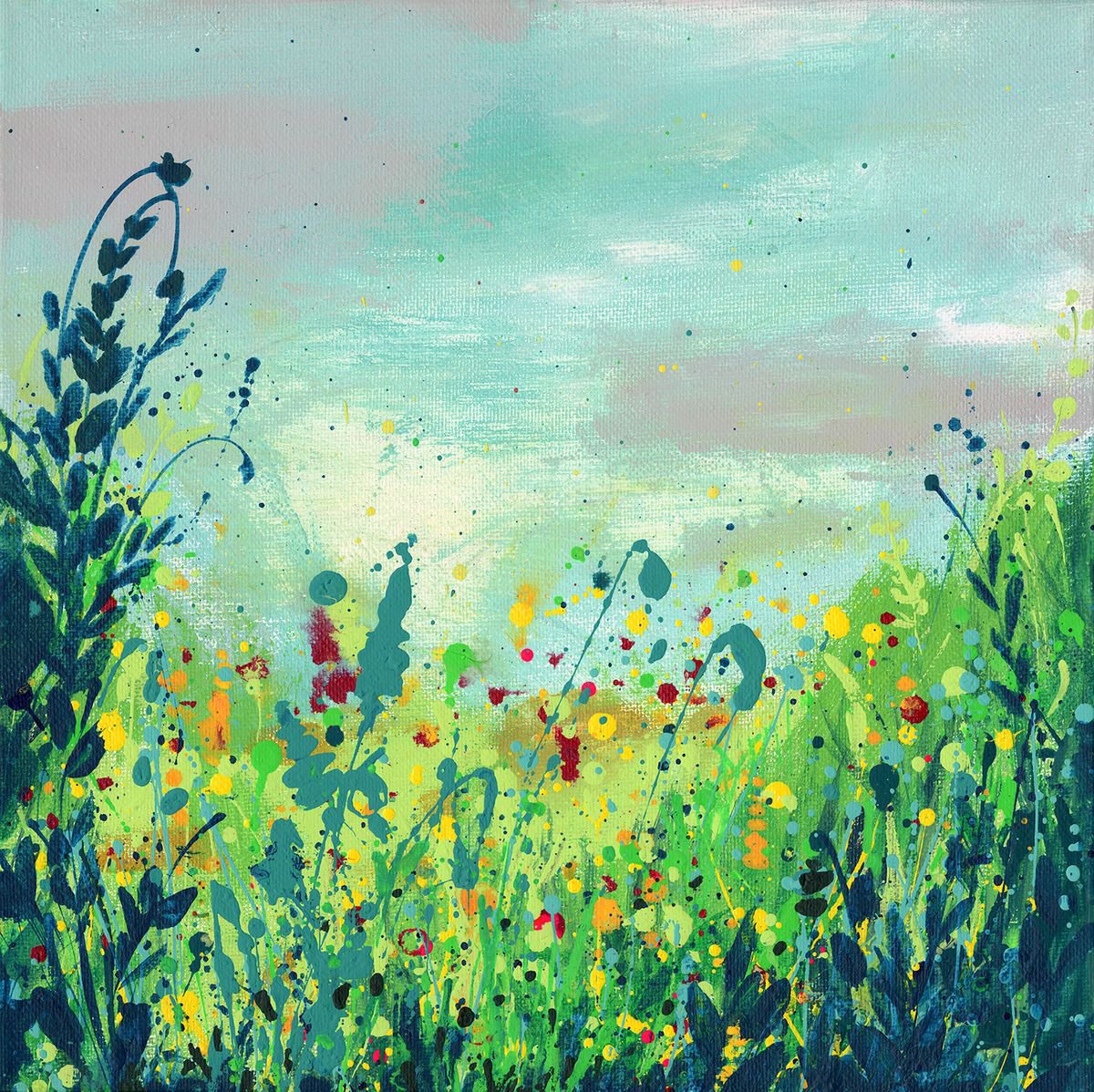 Afternoon Delight 2  -  Abstract Meadow Flower Painting  by Kathy Morton Stanion by Kathy Morton Stanion