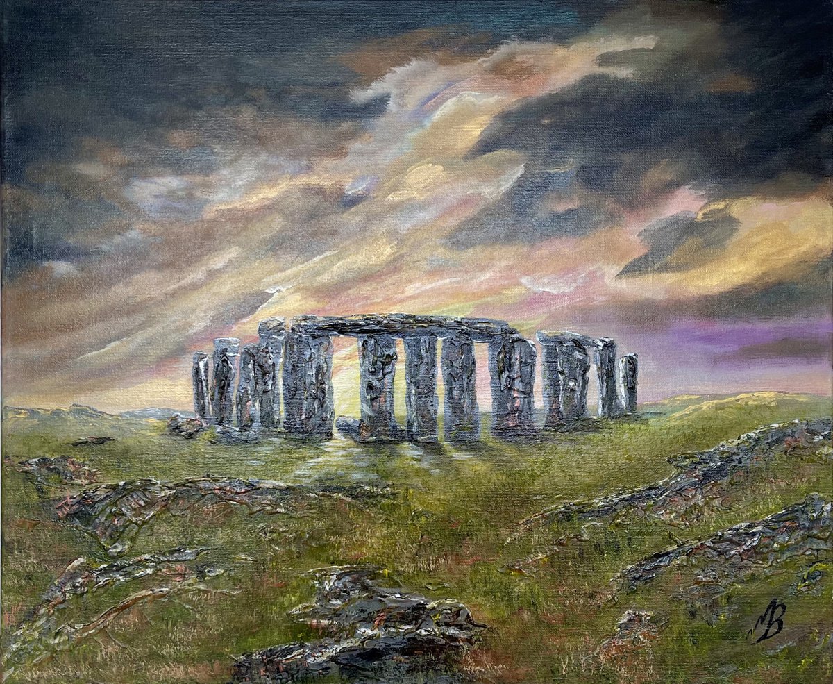 Stormy Sky over Stonehenge by Marja Brown