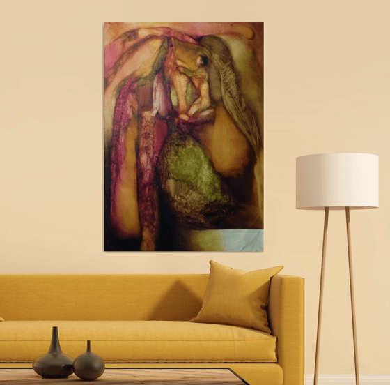 Maternity, oil on canvas 116x81 cm