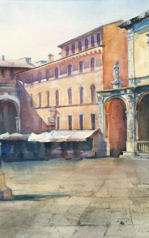 Monument to Dante in the Seignorie Square. Verona by Irina Bibik-Chkolian