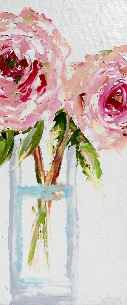 Vase of Peonies  14"x11" by Emma Bell