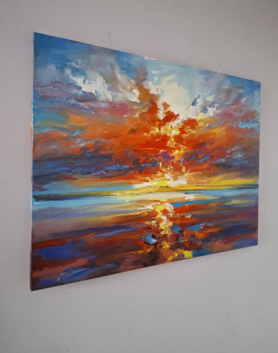 Fiery Glow Over the Silent Sea