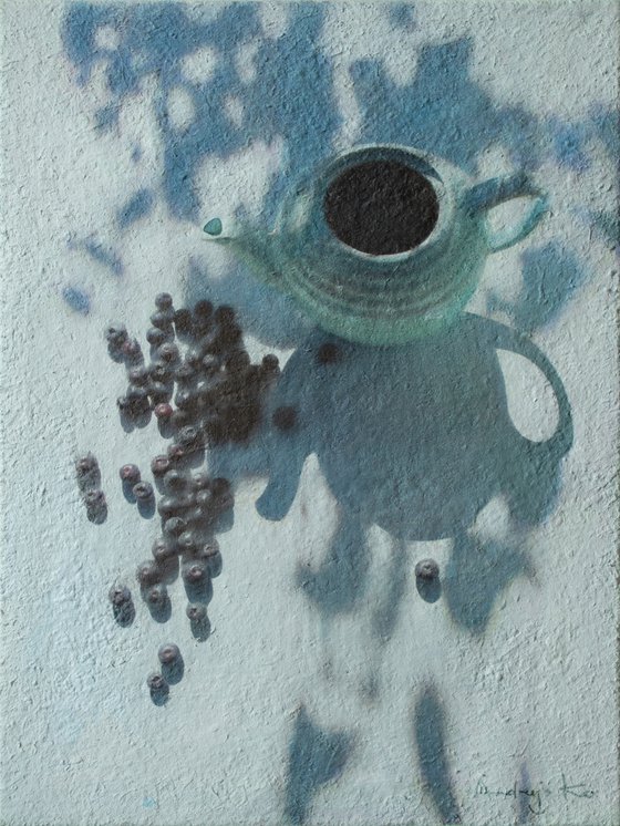 The Teapot and Blueberries on a  Saturday Morning