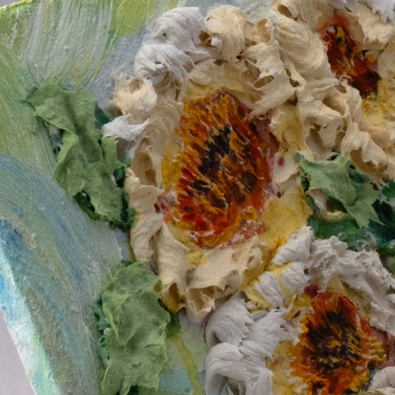Golden Floral Relief 3D