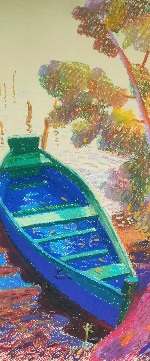 Blue boat by Inna Pantelemonova