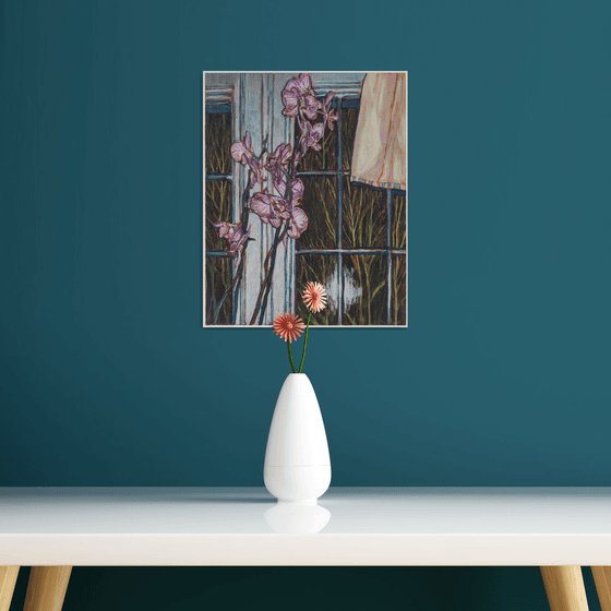 Still life with Orchids and Towel