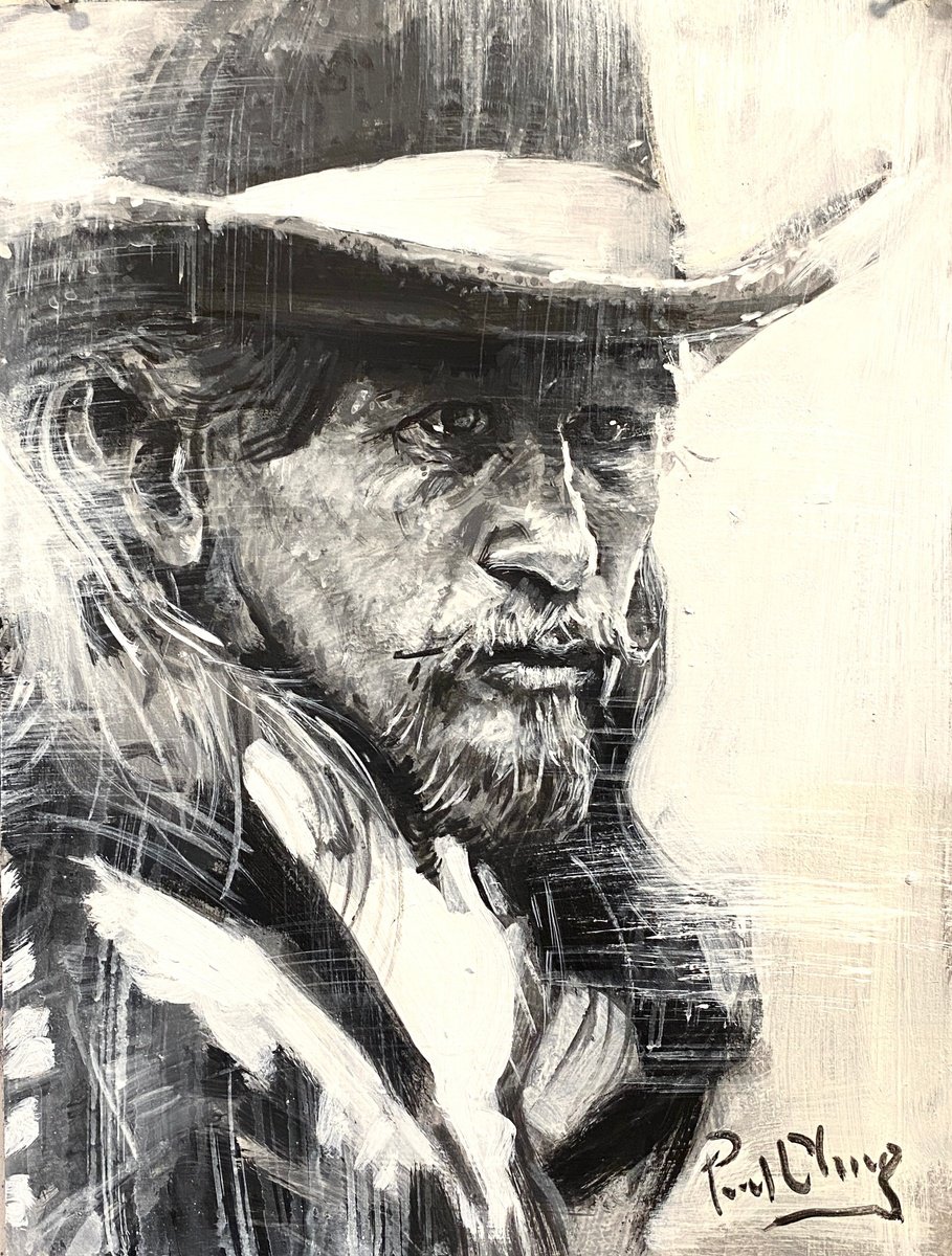  Old Day Cowboy By Paul Cheng, 12 X 16, Artwork For Sale On Artfinder