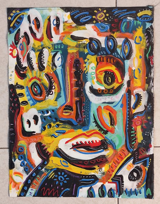 CRAZY FACE 30x40cm