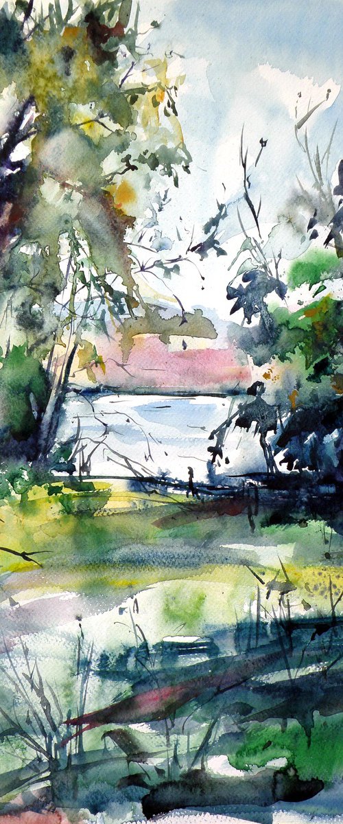 Forest with lake by Kovács Anna Brigitta