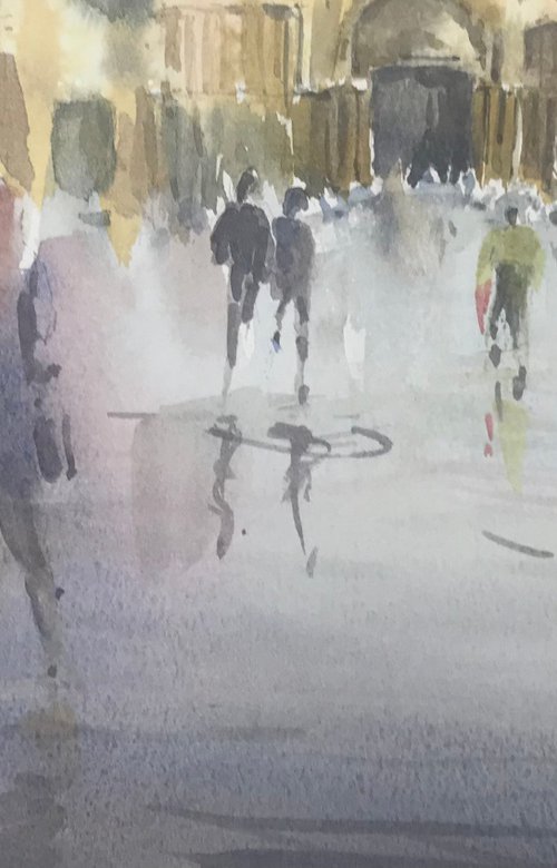 St. Marks Square, Venice in the rain by Vicki Washbourne