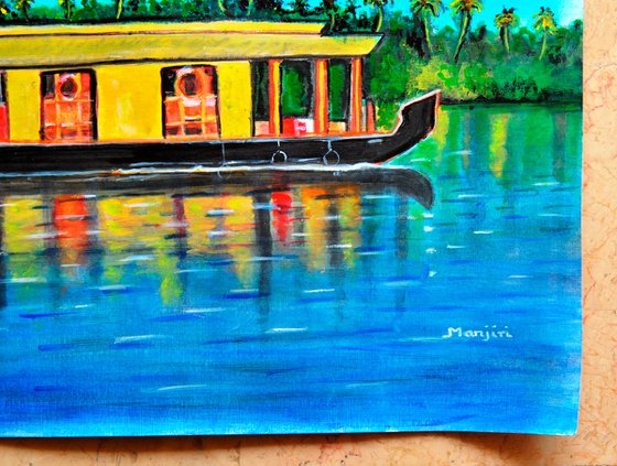 Kerala House Boat scenic landscape