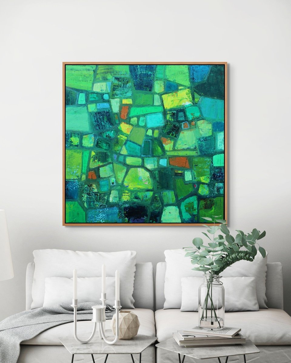 Farm Fields By Sage Mountain Studio, 36 X 36, Artwork For Sale On Artfinder