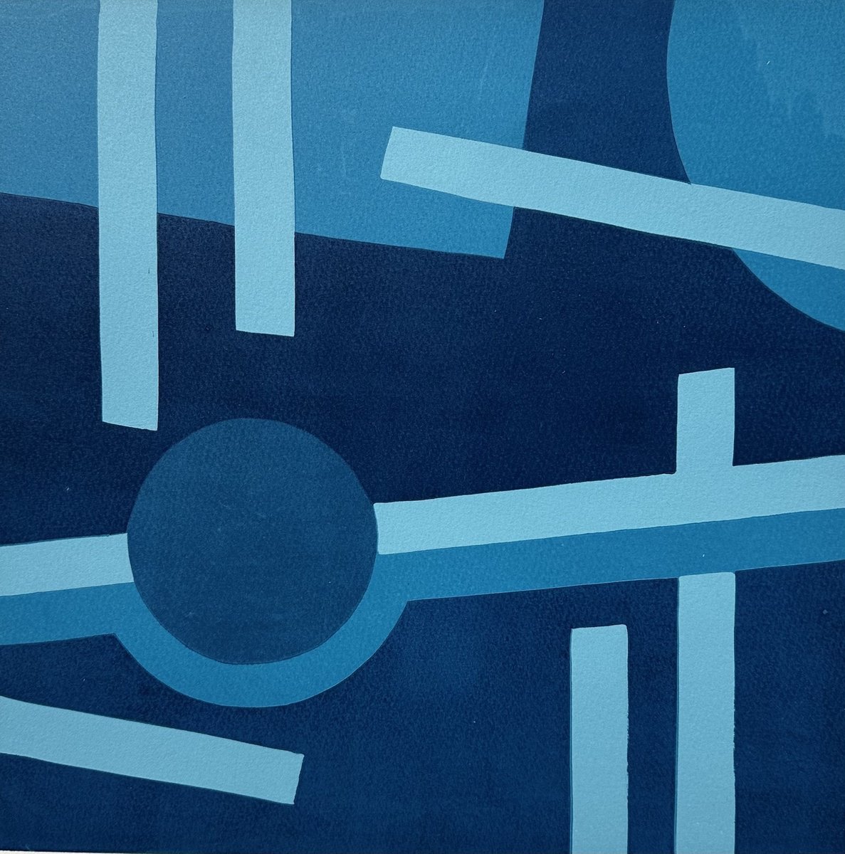 Abstract Linocut By Jacqui Jones, 15 X 16, Flotsam And Jetsam, Original Artwork