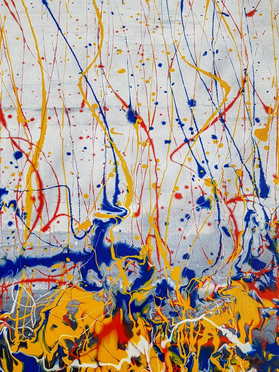 Sprucigi N-34 (H)129x(W)158 cm. Colorful Splash Abstract Painting